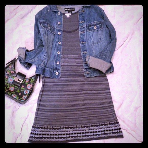 NWT KNIT GRAY OMBRÉ DRESS FITTED WITH STRENGTH XHILARATION DRESS ⭐️⭐️⭐️⭐⭐️ - Picture 2 of 9